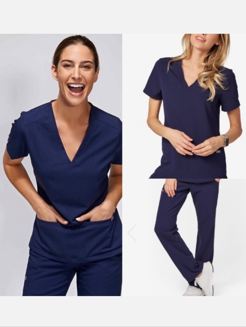FIGS Scrub Set Navy Blue Casma Scrub Top & Kade Cargo Pants Size XXL Nurse CNA